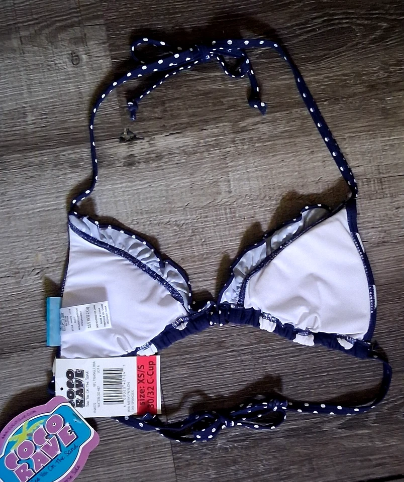 NEW coco rave polka dot bikini top swimsuit XS/S 30/32 cup Small - Image 3 of 4
