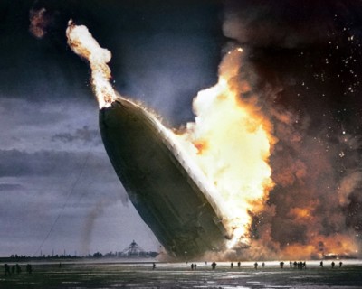 Zeppelin Hindenburg catching fire on May 6, 1937 Crash 8''x 10'' Color Photo 91