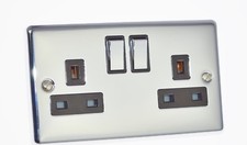 Windsor Range - Polished Chrome Sockets and Switches Black Trim