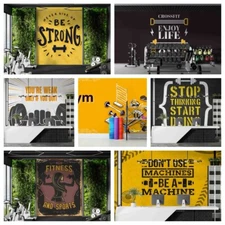 3D Gym Letter Fitness Self-adhesive Wallpaper Removable Wallpaper Wall Mural