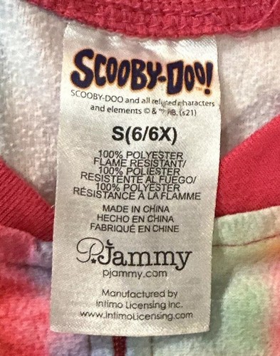 Vintage Scoopy-Doo Pajamas Girl One Piece Small Size 6 Tie Dye Zip Flowers - Picture 3 of 11
