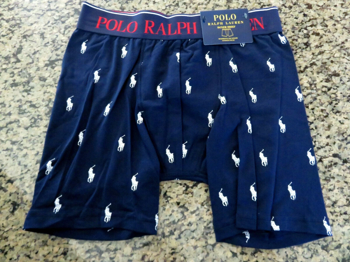 Polo RALPH LAUREN Men s Underwear Boxer Brief All Over White Polo Pony S M