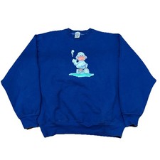 Vintage 90s Made in USA Suzy Ducken Duck Tennis Graphic Crewneck Sweatshirt L
