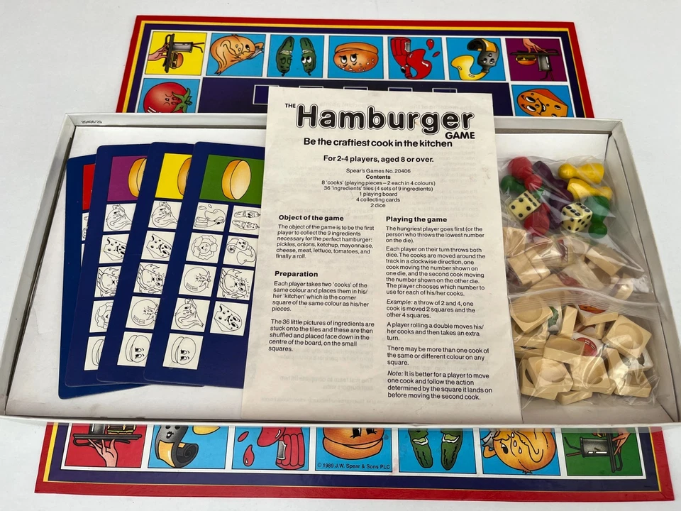 The Hamburger Game Spear's Games 1989 1st Gen board game 100% complete EXCELLENT - Image 4 of 4