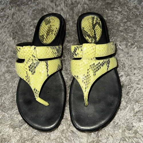 NIKE COLE HAAN SANDALI TANGA CROC ZEPPA GOFFRATA LIME DONNA 8 5B