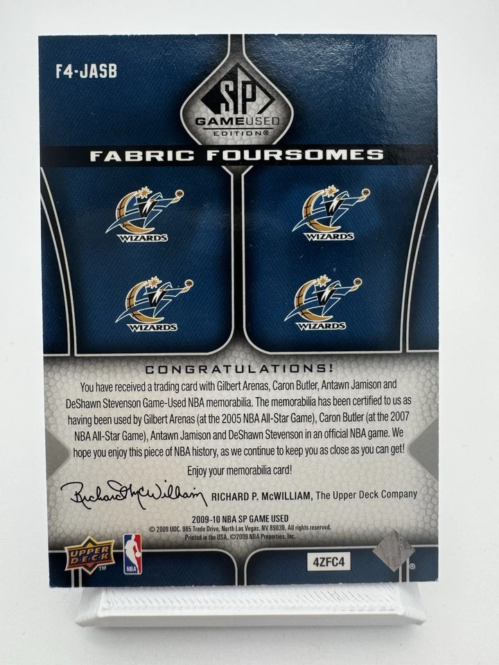 Juego NBA SP 2009-10 usado tela cuarteto Arenas Butler Jamison #F4-JASB/199 Foto 2 de 2
