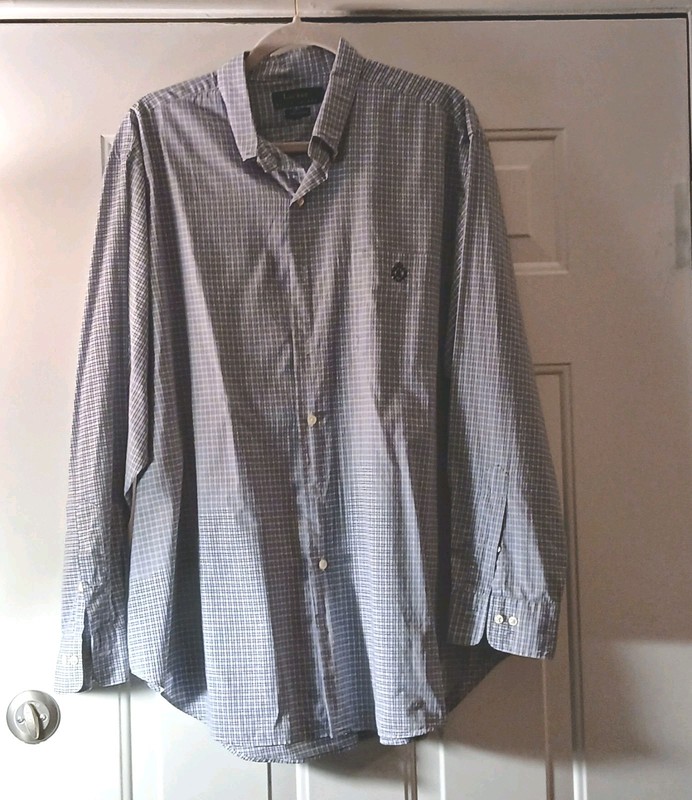 Ralph Lauren Men's Dress Shirt 17.5 34/35 Blue Check 