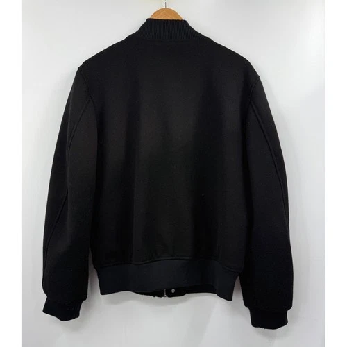 Zara Bomber Jacket Men Large Black Textured Full Zip Snap Closure Outerwear image 6