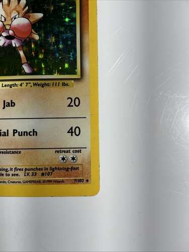 Pokémon TCG Hitmonchan Base Set 7/102 Holo 1999-2000 Wizards Base Set - Picture 4 of 10