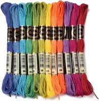 12 Strang 96M Stickgarn Buntes Stickgarn 6 SträNge Regenbogen Kreuzstich Polyest
