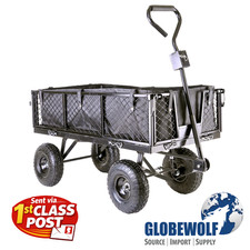 Garden TROLLEY Heavy Duty 350KG Cart Wagon INC. Liner & Removable/Folding Sides