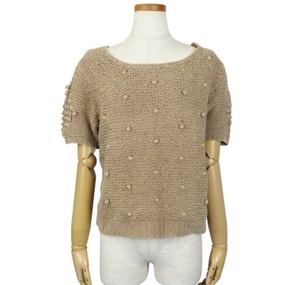 USED Christian Dior knit Short sleeve beige Summer knit