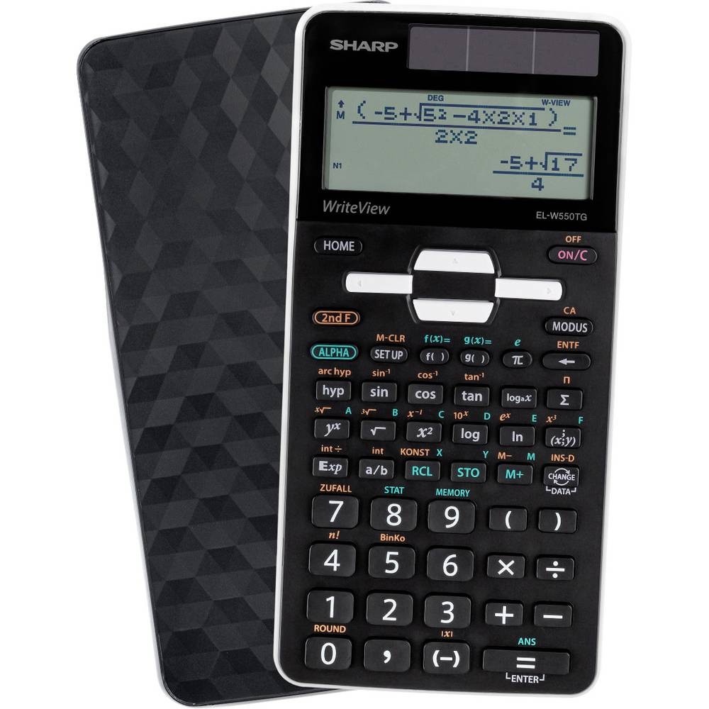 Calculatrice scolaire Sharp EL-W 550 TG noire scientifique pour le collège et lycée