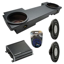 2002-2013 GMC Sierra HD Crew Truck Harmony F124 Dual 12" Rhino Sub Box & CXA8001