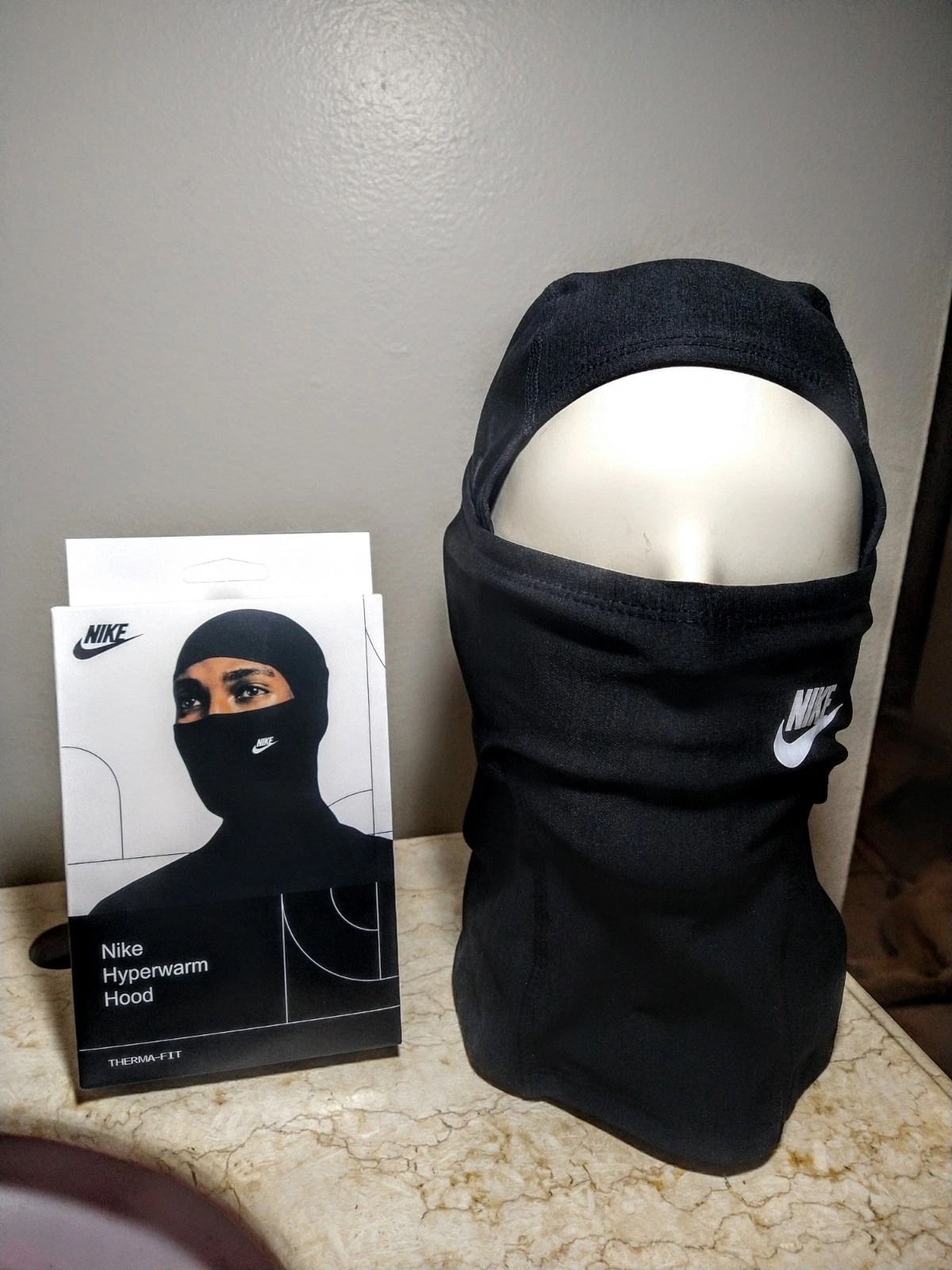 Unisex Nike Pro Hyperwarm Thermafit Hood Shiesty Ski Mask BLACK W/ NIKE Logo