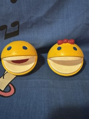 Ceramic PAC Man and Mrs Pacman