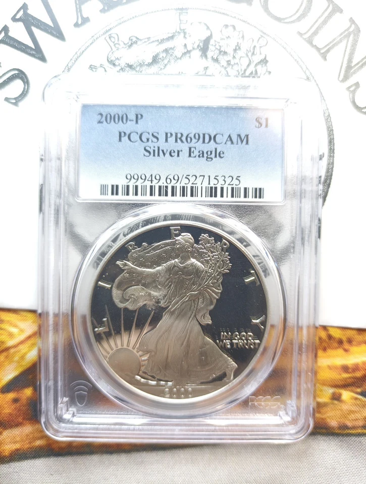 2000-P American Silver Eagle PR69 DCAM PCGS Blue Label EA143 - Image 2 of 3