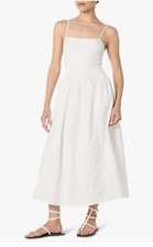 NWT The Drop Women’s Robyn Mixed Media Spaghetti Strap Midi Dress Lined White XL