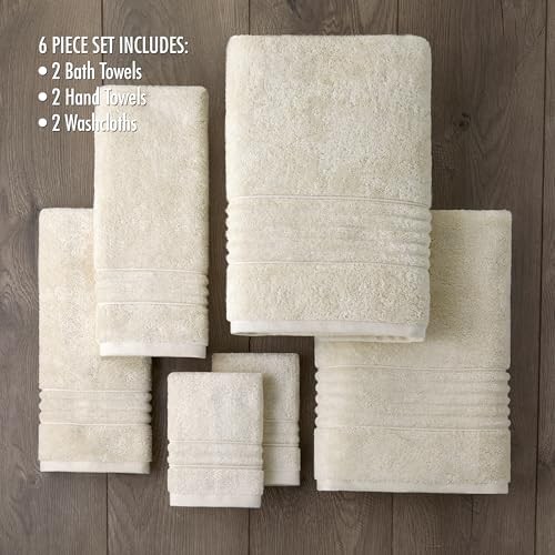 Classic SoftTouch Cotton Premium 6-Piece Towel Set Cream - Picture 5 of 6