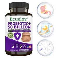 Probiotics+50 Billion Enzyme Supplement Acid Bile Resistant Colon Detox 120caps