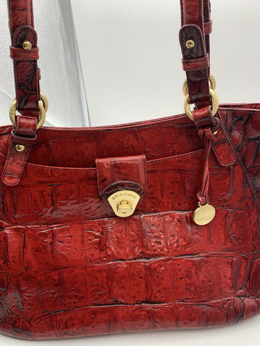 BRAHMIN COLLETTE DEEP RED MELBOURNE ECHT LEDER SCHULTERTASCHE HANDTASCHE - Bild 7 von 18