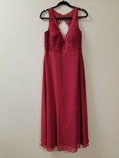 Azazie Red Lace Top Sleeveless Bridesmaid Formal Dress, Gown Women's Size Custom