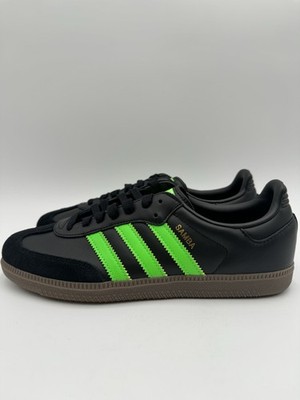 Adidas Men's Samba OG Size 6.5 Black Screaming Green Gum |JR0911|