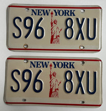 1986-2000 New York License Plate PAIR YOM Liberty Ford Corvette Porsche #S96-8XV