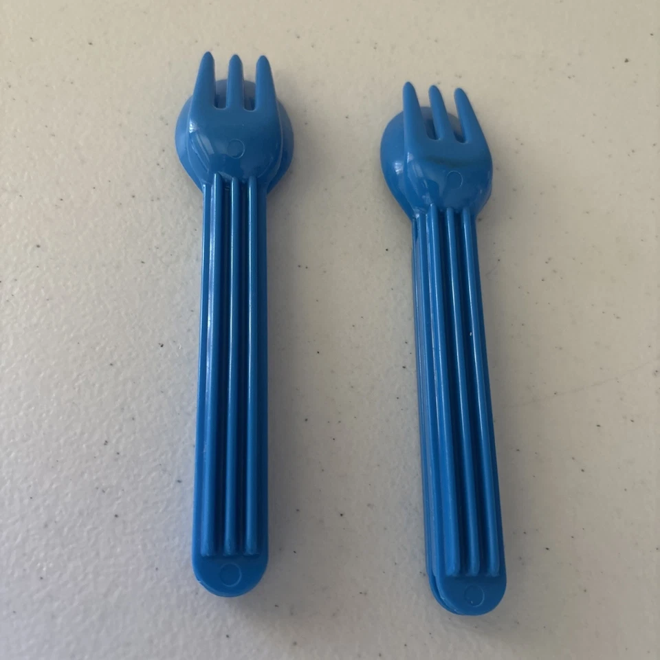 4 Vintage Portable Utensils Travel Camping Backpacking Cutlery Set Stackable USA - Image 3 of 4