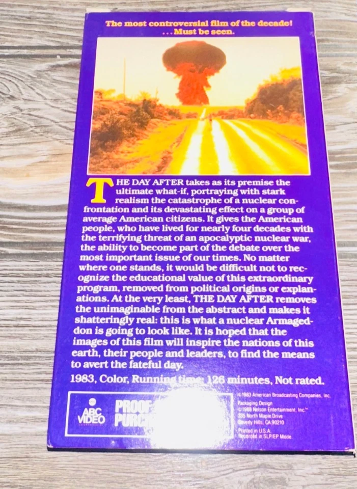 The Day After 1983 VHS Tested Jason Robards Nuclear War Shock TV Movie Classic - Image 2 of 2