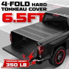 6.5FT 4-Fold FRP Low Pro Hard Tonneau Cover for 09-18 Dodge Ram 1500 10-24 2500