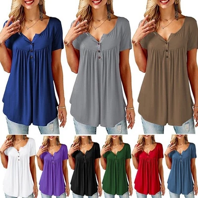 Damen Tunika Sommer - Hängerchen Bluse Blusentop Longtop Longshirt Kurzarmshirt - Bild 1 von 4
