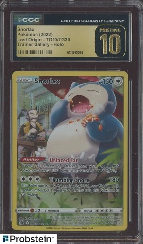 2022 Pokemon Lost Origin Trainer Gallery #TG10 Snorlax CGC 10 PRISTINE