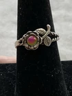 Vintage 925 sterling silver mood ring  Rose Design Size 7.25 Estate Jewelry