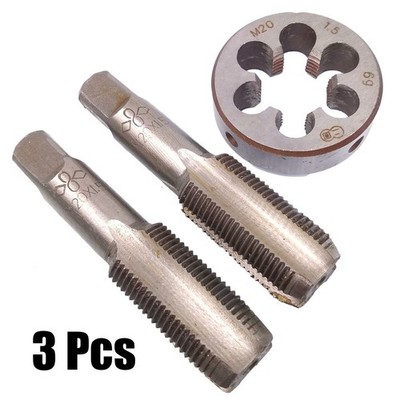 3 Stück / Set konisch & Hahnbuchse & M20 x 1,5 mm metrische Matrize Draht gerade Hand
