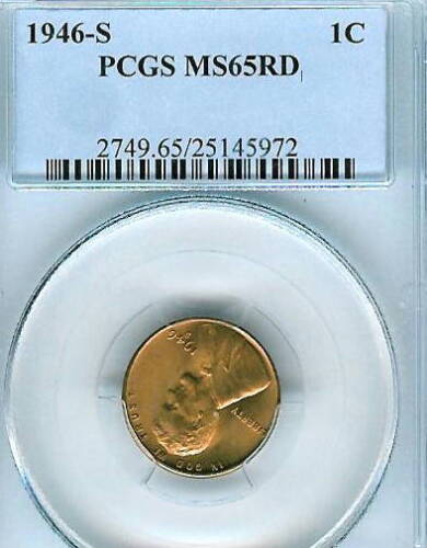 1946-S Lincoln Cent : PCGS MS65RD