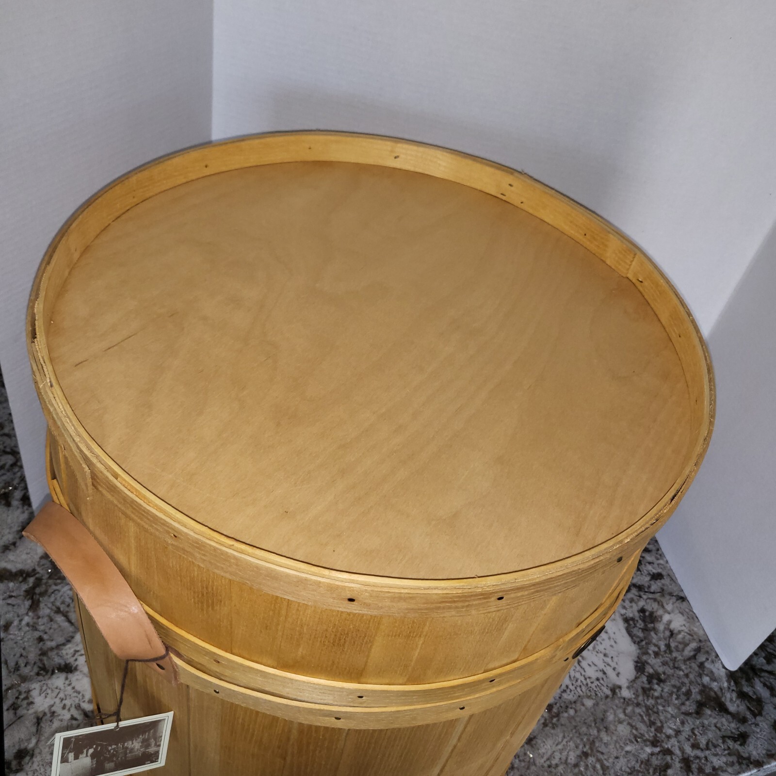 Vintage Discontinued New Peterboro Basket Insulated Drum Cooler Natural