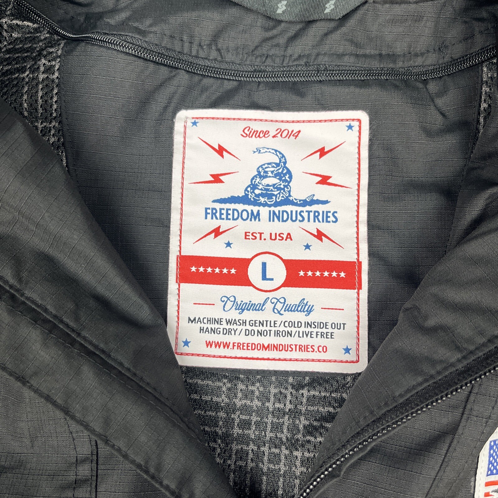 Freedom Industries Mens Windbreaker Jacket L Black Pu… Gem