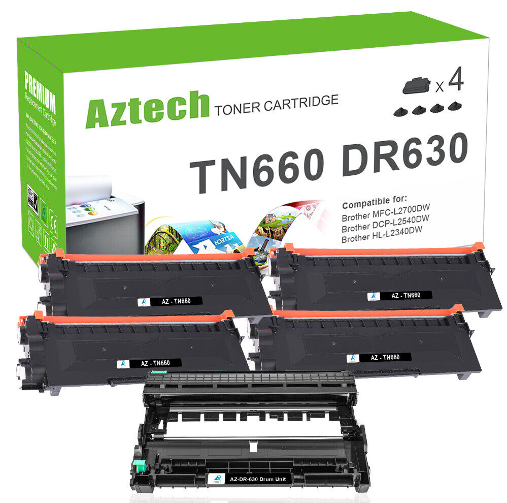 4 TN660 Toner 1 DR630 Drum Compatible With Brother HL-L2300D L2340DW MFC-L2700DW