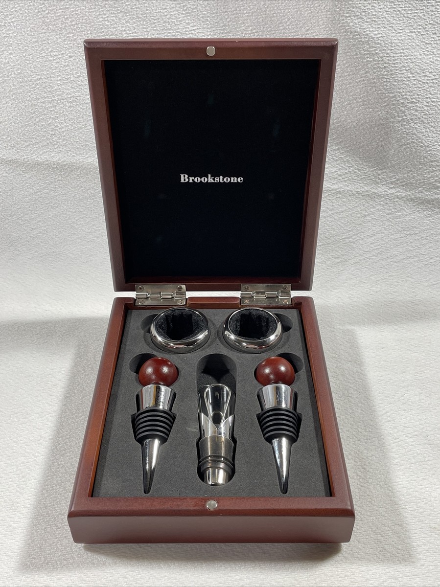 Brookstone Rosewood Wine Set 6 Piece Toppers Wine Lovers Brookstone Rosewood Wine Set 6 Piece Toppers Wine Lovers