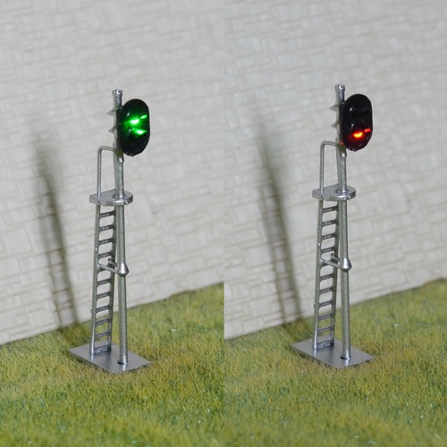 1 x HO scale model train block signal railroad LED light 2 aspect silver #87S2MD - Picture 4 of 6