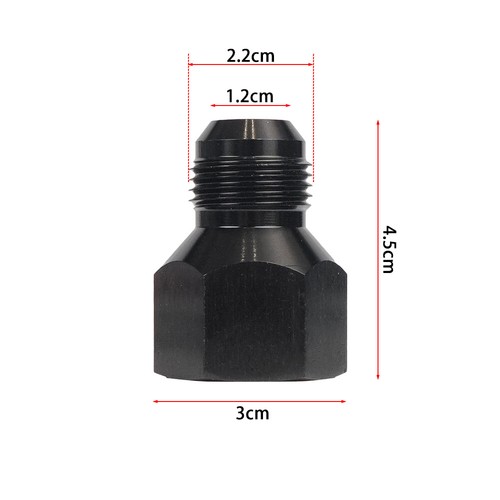 2Pc 12AN Female to10AN Male Flare Reducer Fitting Fuel Adapter AN12 toAN10 Black - Picture 2 of 12