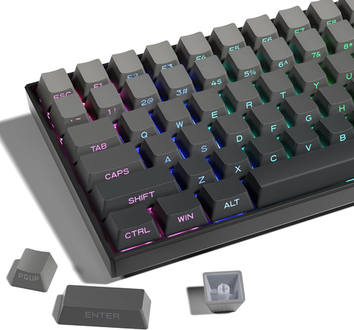 XVX PBT Gradient Gray Keycaps - Side Printed, Double Shot Shine Through, Minimal - Picture 12 of 12