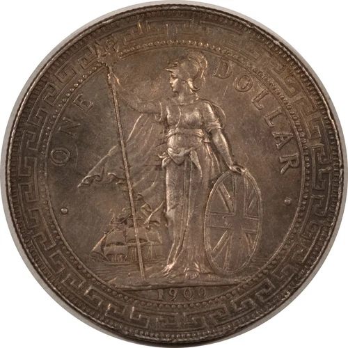 1900-B GREAT BRITAIN TRADE DOLLAR KM-T5 - HIGH GRADE EXAMPLE, ORIGINAL SURFACES!