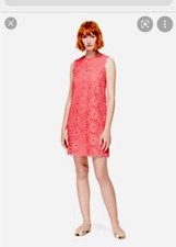 NWT Kate Spade Shore Thing Sleeveless Floral Lace Shift Dress Peach Sorbet Sz 12
