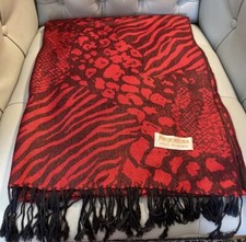 Pashmina 70 Cashmere 30 Silk Wrap Scarf Leopard Print Square Shawl 71inch Long
