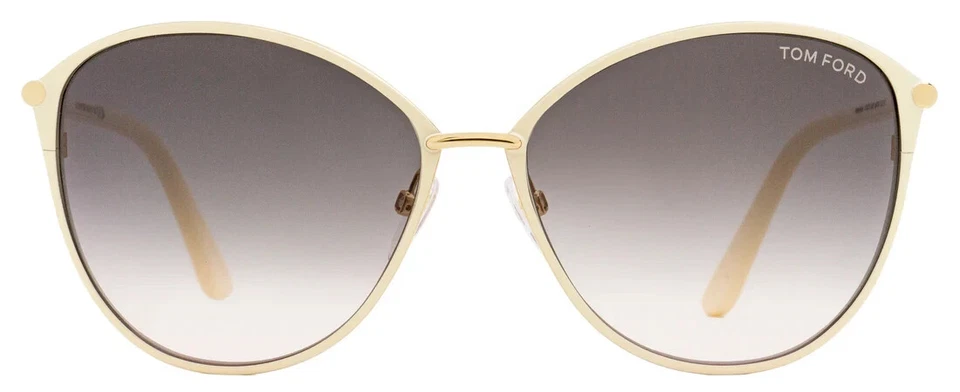 Gafas de sol Tom Ford Penelope TF320 25B de metal blanco ojo de gato marco 59-15-130 sd* Foto 2 de 2