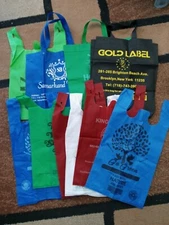 Lot of 10 grocery reusable shopping tote bags