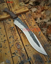 18" Premium  Hand Forged Carbon Steel Hunting Full Tang Viking Big Bowie Knife