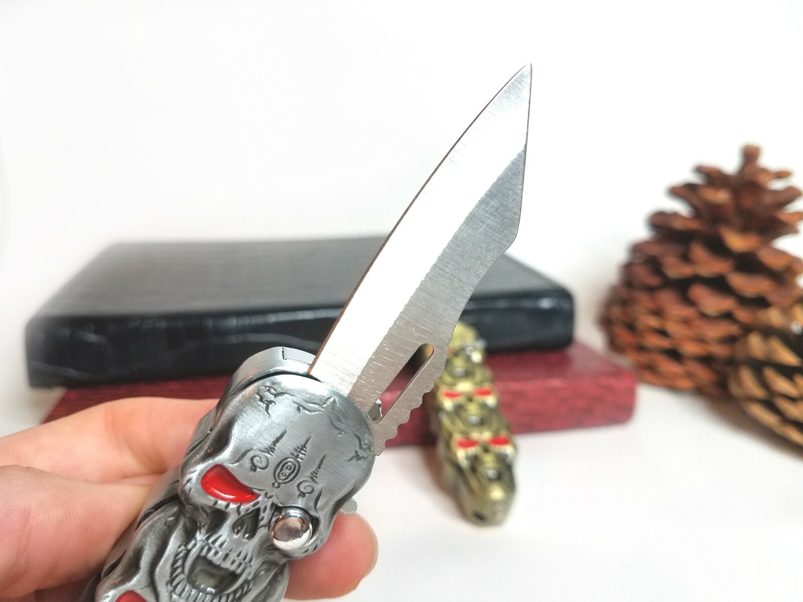 Refillable Novelty Butane Cigarette Lighter Folding Knife Unique Punk Goth Skull eBay